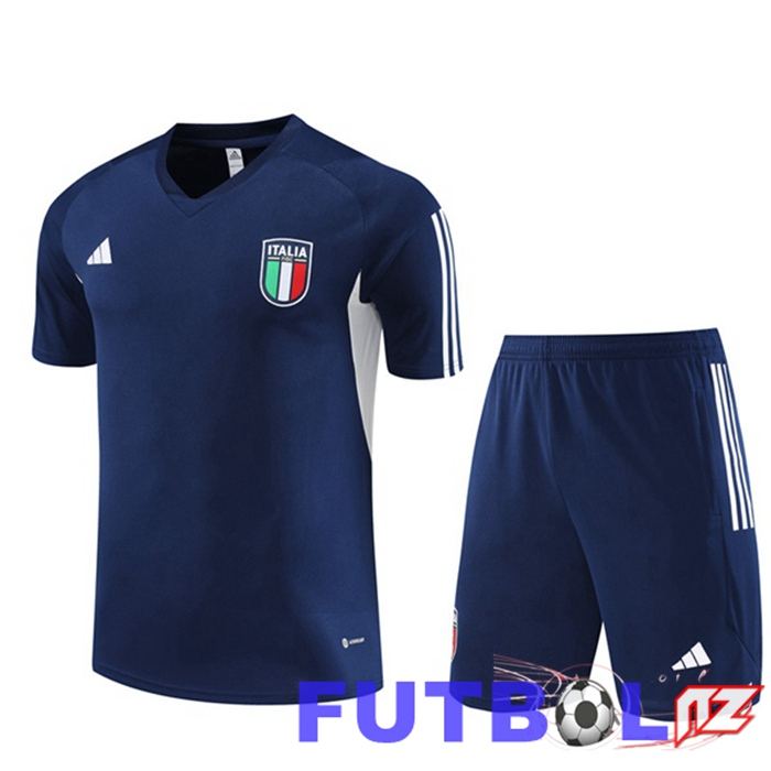 Camiseta Entrenamiento Italia + Cortos Azul Real 2023/2024