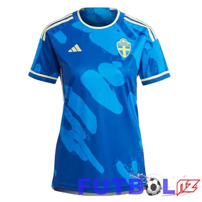 Camisetas De Futbol Suecia Mujer Segunda Azul 2023/2024 Camisetas De Futbol Suecia Mujer Segunda Azul 2023/2024