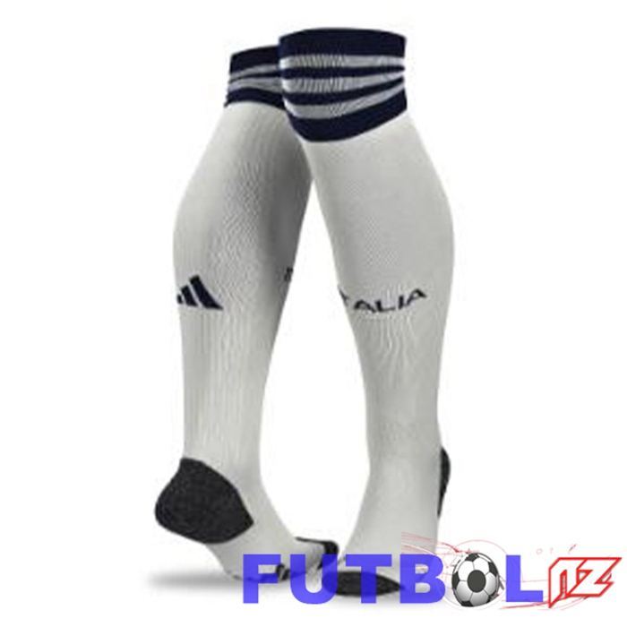 Calcetines De Futbol Italia Segunda Blanco 2023/2024 Calcetines De Futbol Italia Segunda Blanco 2023/2024