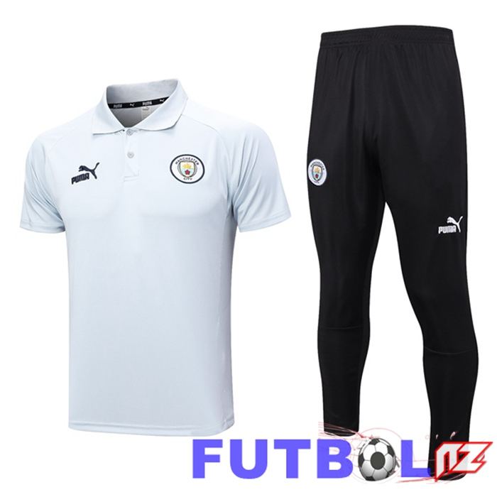 Camiseta Polo Manchester City + Pantalones Blanco 2023/2024
