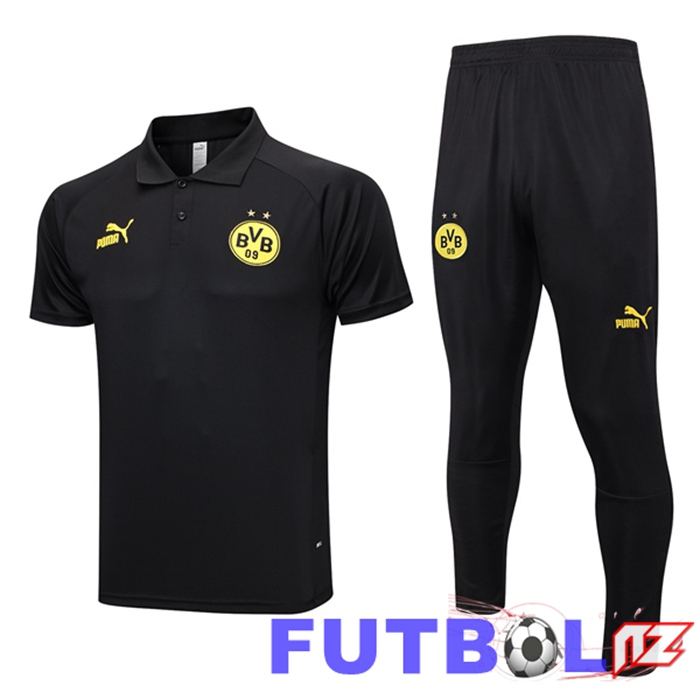 Camiseta Polo Dortmund BVB + Pantalones Negro 2023/2024