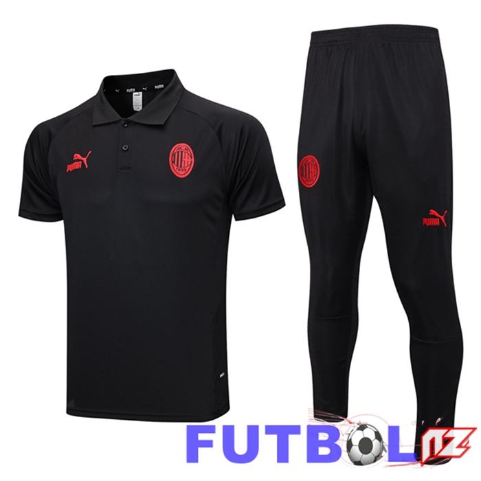 Camiseta Polo AC Milan + Pantalones Negro 2023/2024