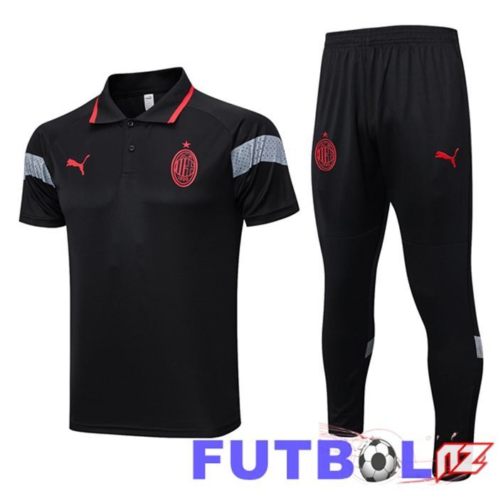 Camiseta Polo AC Milan + Pantalones Negro 2023/2024