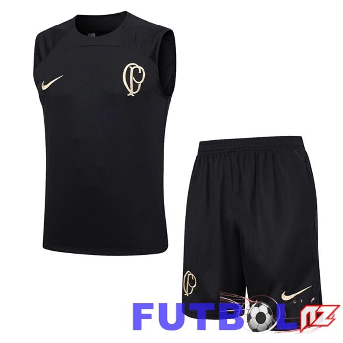 Chaleco De Futbol Corinthians + Cortos Negro 2023/2024