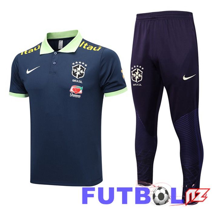 Camiseta Polo Brasil + Pantalones Azul Real 2023/2024