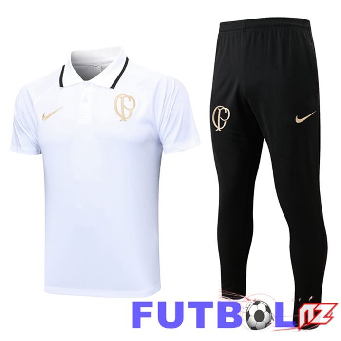 Camiseta Polo Corinthians + Pantalones Blanco 2023/2024 Camiseta Polo Corinthians + Pantalones Blanco 2023/2024
