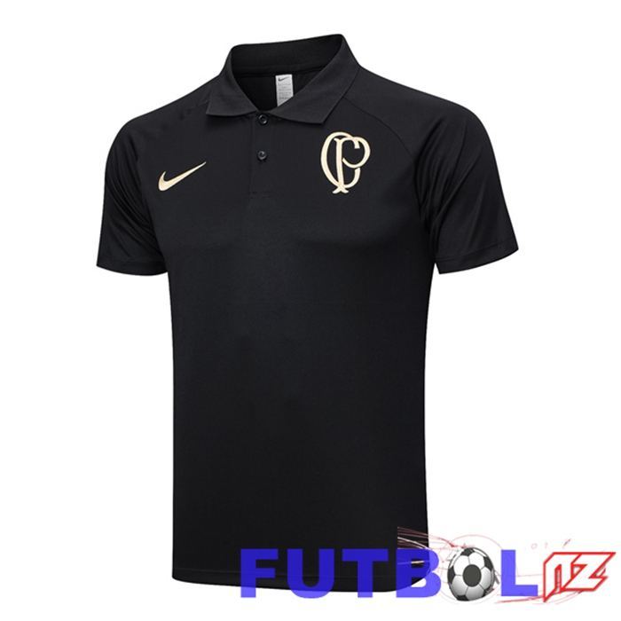 Camiseta Polo Corinthians Negro 2023/2024 Camiseta Polo Corinthians Negro 2023/2024