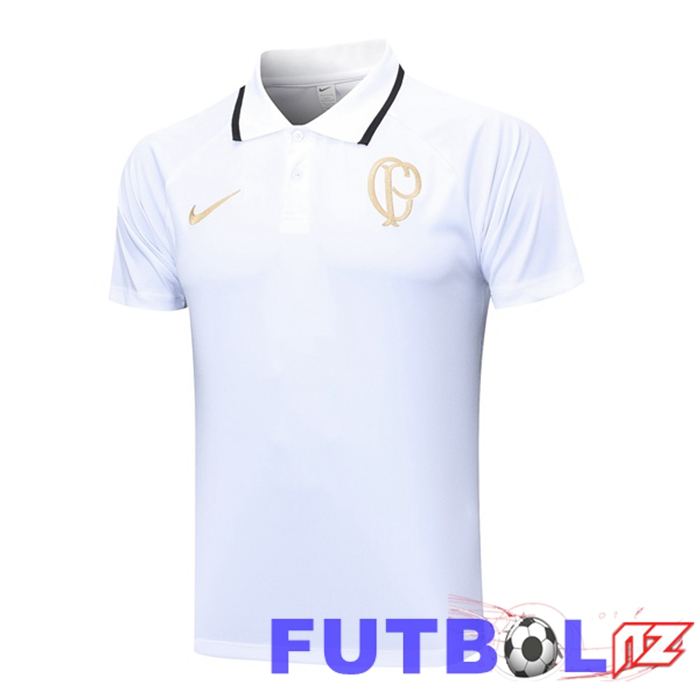 Camiseta Polo Corinthians Blanco 2023/2024 Camiseta Polo Corinthians Blanco 2023/2024