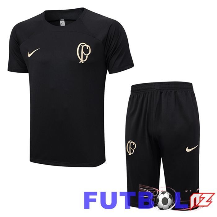 Camiseta Entrenamiento Corinthians + Cortos Negro 2023/2024