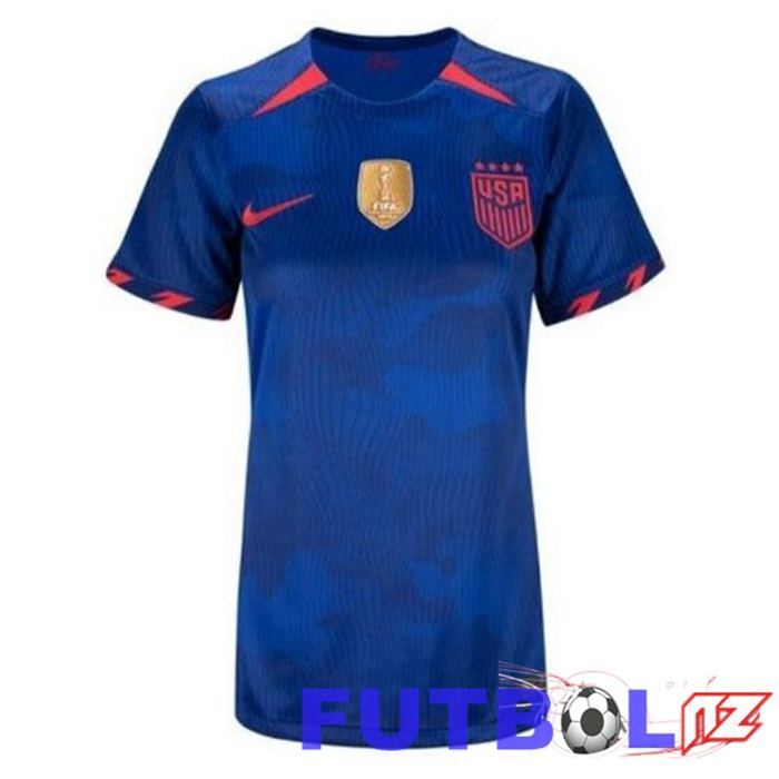 Camisetas De Futbol Estados Unidos Mujer Segunda Azul 2023/2024 Camisetas De Futbol Estados Unidos Mujer Segunda Azul 2023/2024