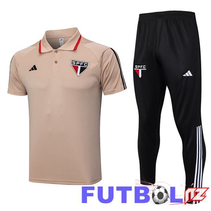 Camiseta Polo Sao Paulo FC + Pantaloni Marrón 2023/2024
