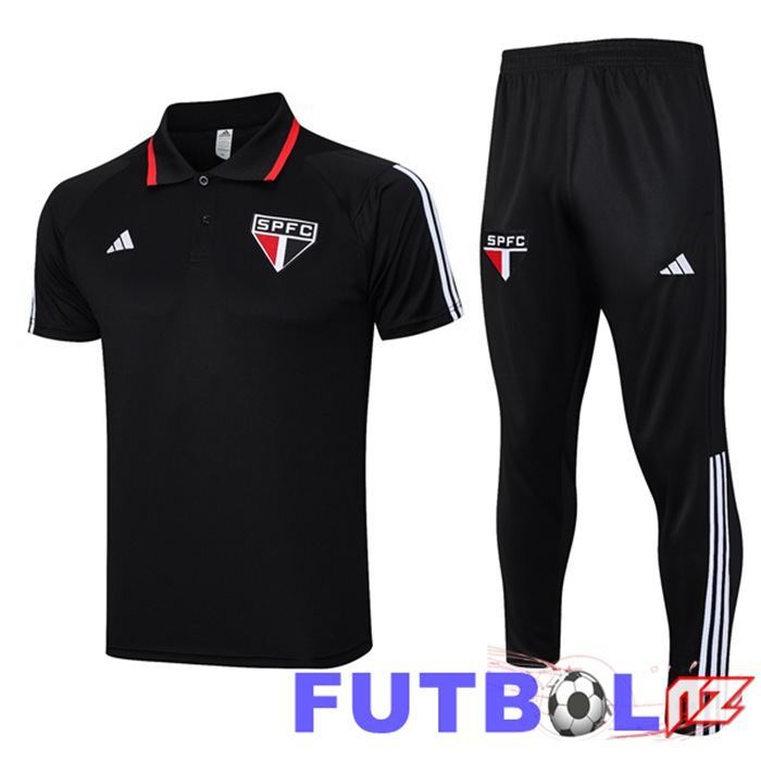 Camiseta Polo Sao Paulo FC + Pantaloni Negro 2023/2024