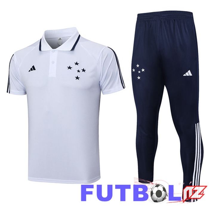 Camiseta Polo Cruzeiro EC + Pantaloni Blanco 2023/2024