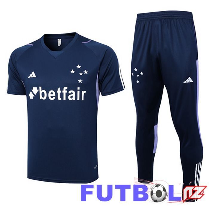 Camiseta Entrenamiento Cruzeiro EC + Pantaloni Azul Real 2023/2024