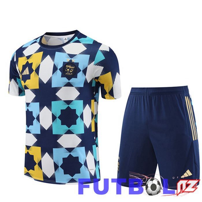 Camiseta Entrenamiento Argelia + Pantaloncini Blanco Azul 2023/2024