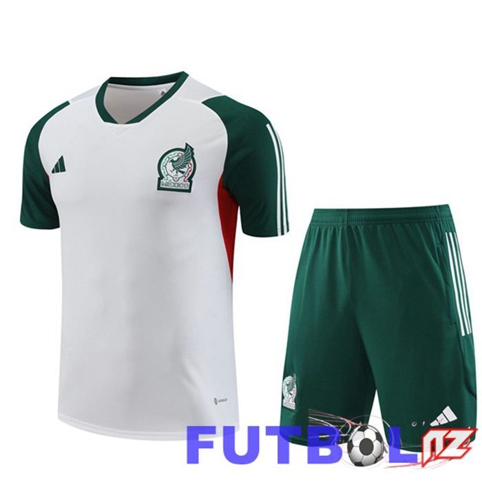 Camiseta Entrenamiento México + Pantaloncini Blanco 2023/2024