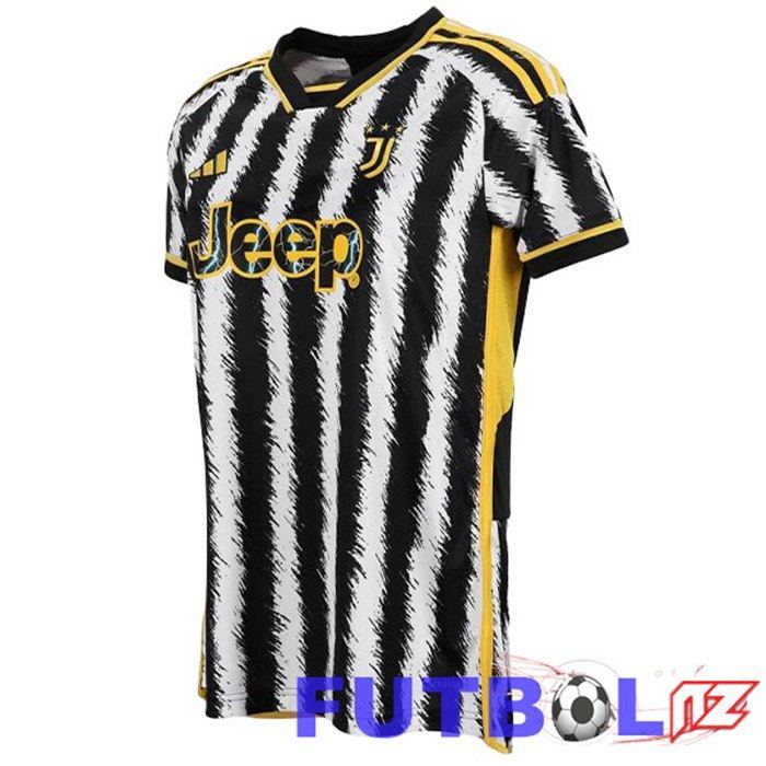 Camisetas De Futbol Juventus Mujer Primera Negro Blanco 2023/2024