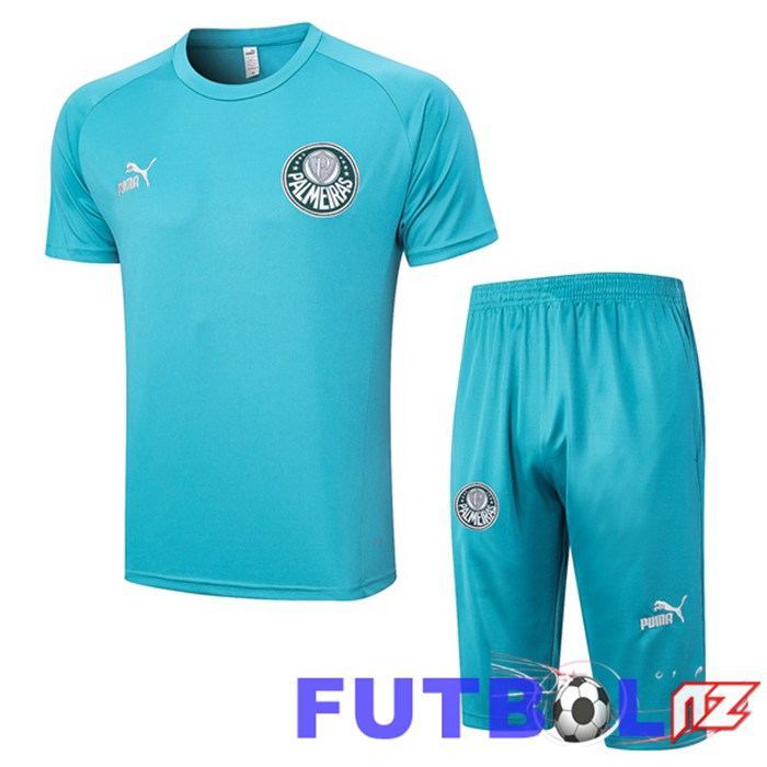 Camiseta Entrenamiento Palmeiras + Pantaloncini Cyan 2023/2024