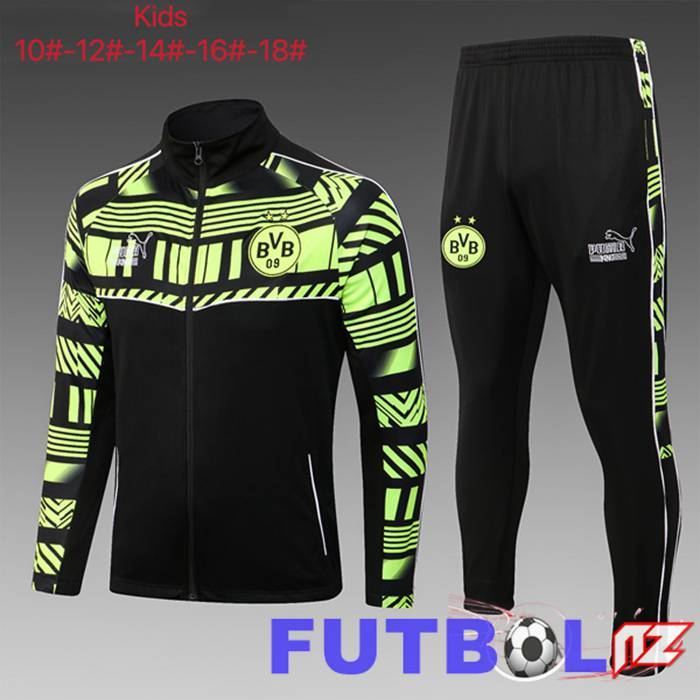 Chandal Equipos De Futbol - Chaqueta Dortmund BVB Ninos Negro Verde 2023/2024