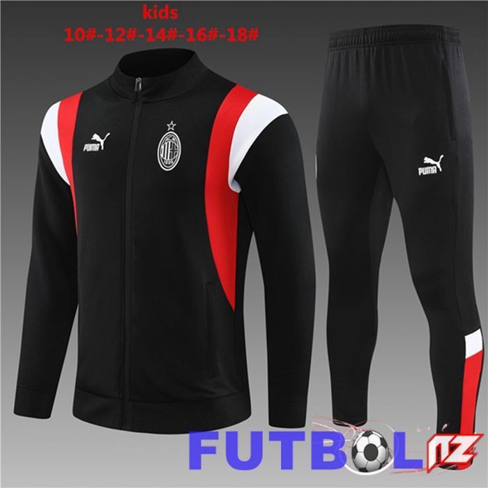 Chandal Equipos De Futbol - Chaqueta AC Milan Ninos Negro 2023/2024