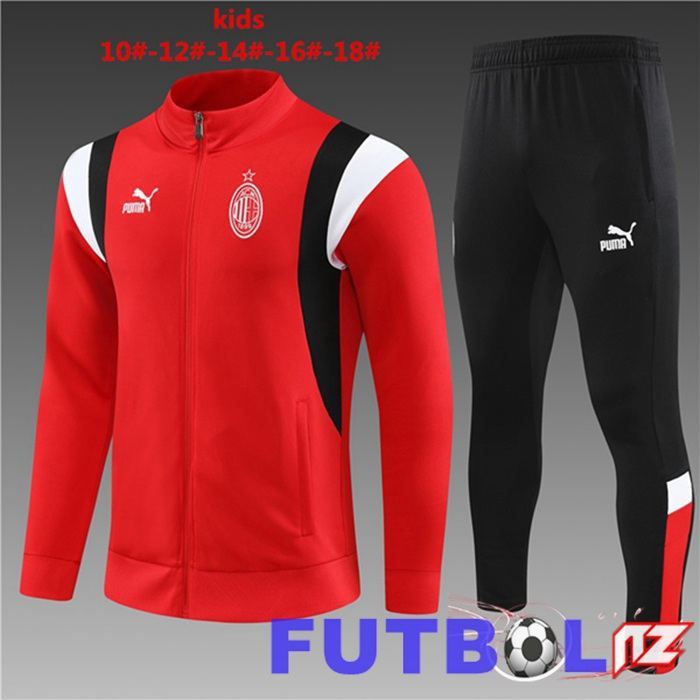 Chandal Equipos De Futbol - Chaqueta AC Milan Ninos Rojo 2023/2024