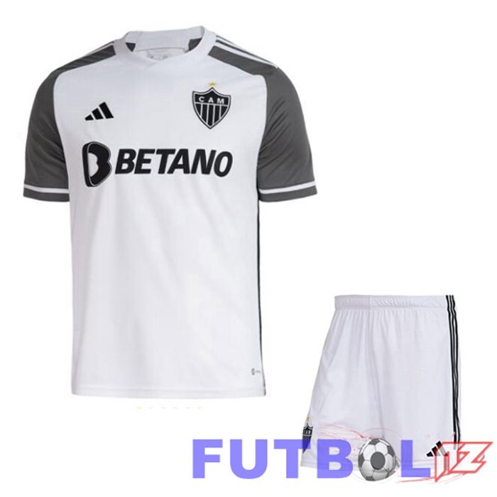 Camisetas De Futbol Atletico Mineiro Ninos Segunda Blanco Gris 2023/2024 Camisetas De Futbol Atletico Mineiro Ninos Segunda Blanco Gris 2023/2024