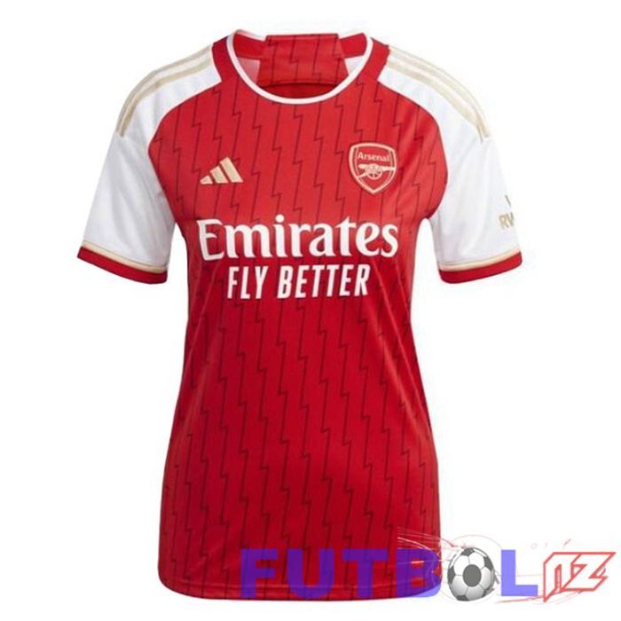 Camisetas De Futbol Arsenal Mujer Primera Rojo Blanco 2023/2024