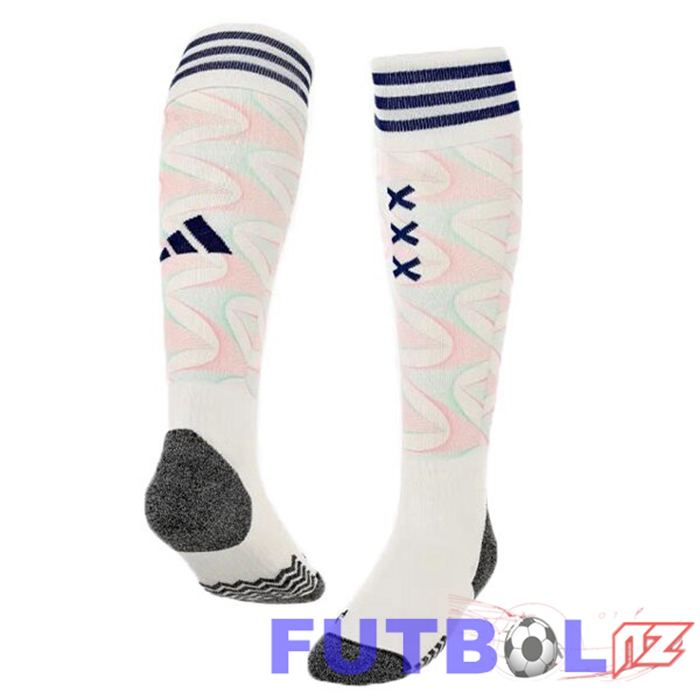 Calcetines De Futbol AFC Ajax Segunda Blanco 2023/2024 Calcetines De Futbol AFC Ajax Segunda Blanco 2023/2024