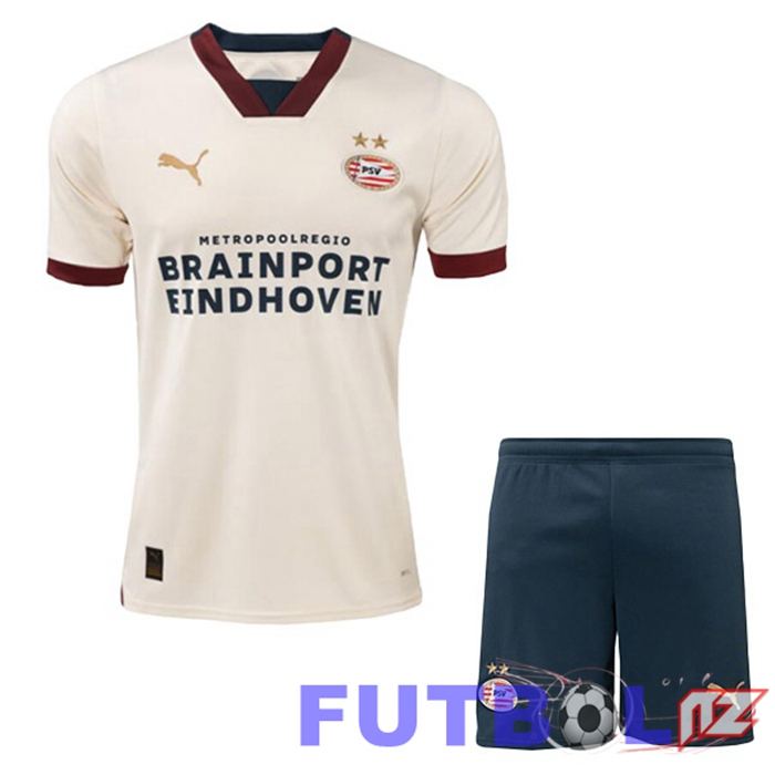 Camisetas De Futbol PSV Eindhoven Ninos Segunda Marrón 2023/2024