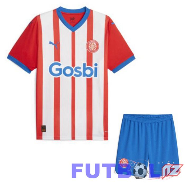 Camisetas De Futbol Girona Ninos Primera Rojo Blanco 2023/2024