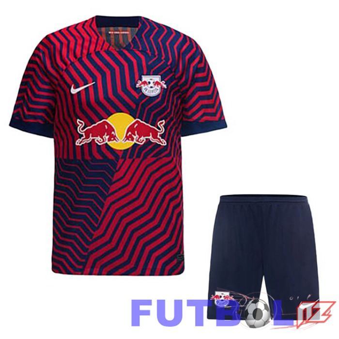 Camisetas De Futbol RB Leipzig Ninos Segunda Rojo 2023/2024