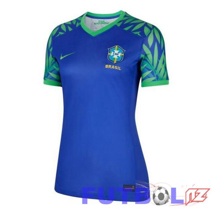 Camisetas De Futbol Brasil Mujer Segunda Azul 2023/2024 Camisetas De Futbol Brasil Mujer Segunda Azul 2023/2024