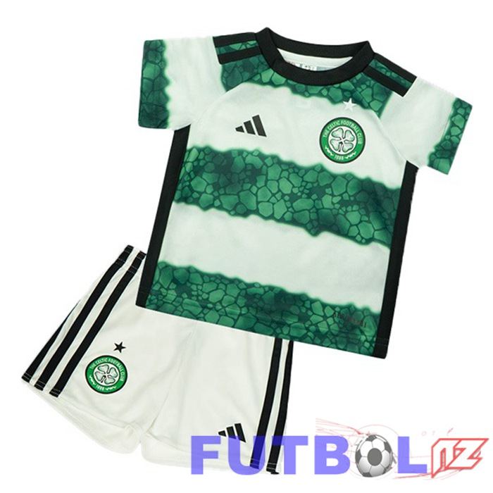 Camisetas De Futbol Celtic FC Ninos Primera Verde Blanco 2023/2024