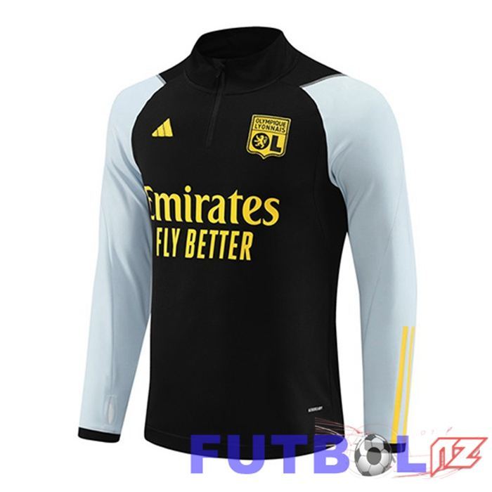 Sudadera De Entrenamiento Lyon OL Negro 2023/2024 Sudadera De Entrenamiento Lyon OL Negro 2023/2024