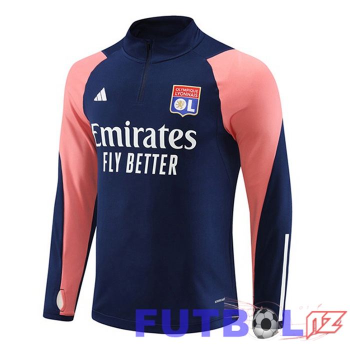 Sudadera De Entrenamiento Lyon OL Azul Real 2023/2024 Sudadera De Entrenamiento Lyon OL Azul Real 2023/2024