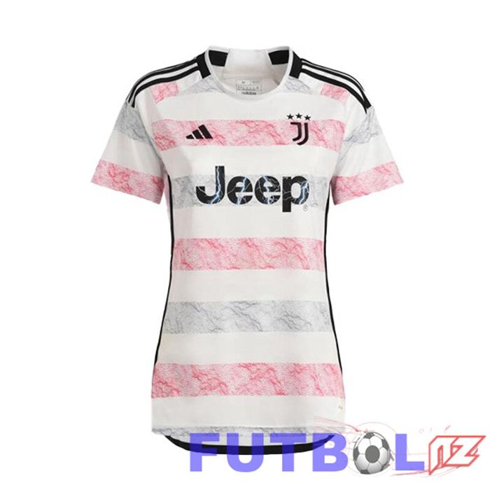Camisetas De Futbol Juventus Mujer Segunda Blanco 2023/2024