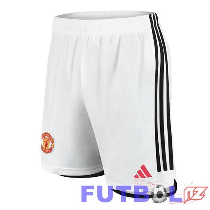 Cortos De Futbol Manchester United Primera Blanco 2023/2024