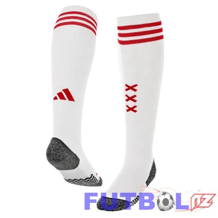 Calcetines De Futbol AFC Ajax Primera Blanco 2023/2024 Calcetines De Futbol AFC Ajax Primera Blanco 2023/2024
