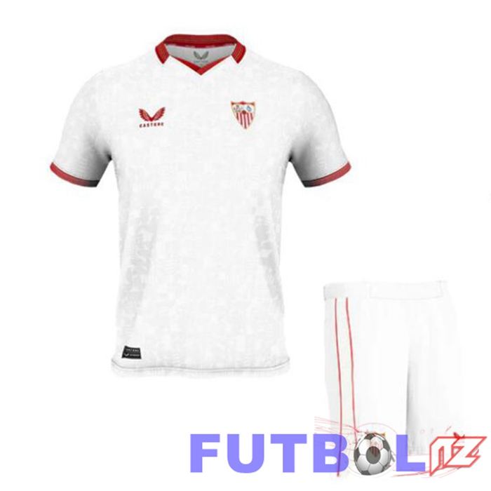 Camisetas De Futbol Sevilla FC Ninos Primera Blanco 2023/2024