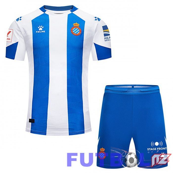 Camisetas De Futbol RCD Espanyol Ninos Primera Azul Blanco 2023/2024