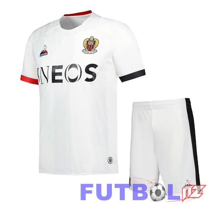 Camisetas De Futbol OGC Nice Ninos Segunda Blanco 2023/2024 Camisetas De Futbol OGC Nice Ninos Segunda Blanco 2023/2024