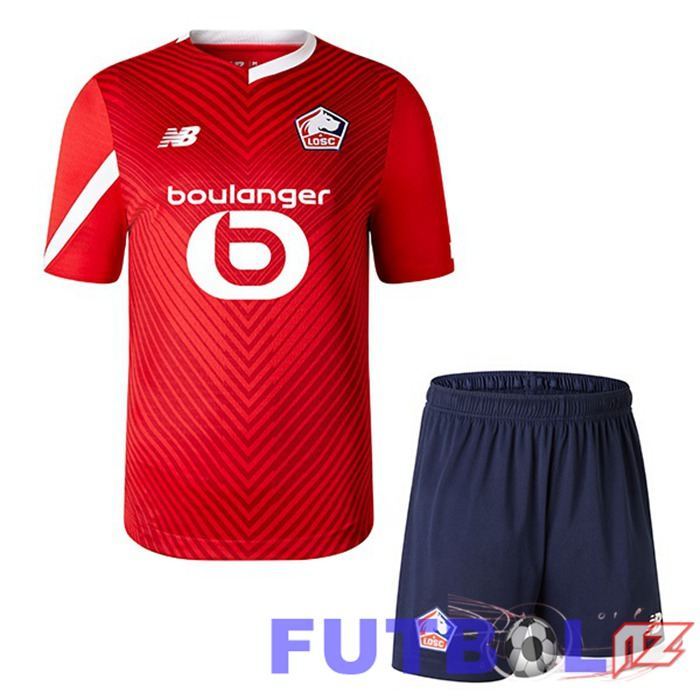 Camisetas De Futbol Lille OSC Ninos Primera Rojo 2023/2024