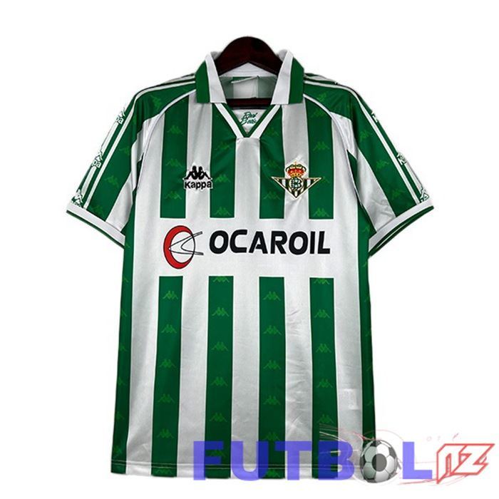 Camisetas De Futbol Real Betis Retro Primera Blanco Verde 1995-1996