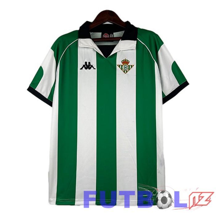 Camisetas De Futbol Real Betis Retro Primera Blanco Verde 1998-1999