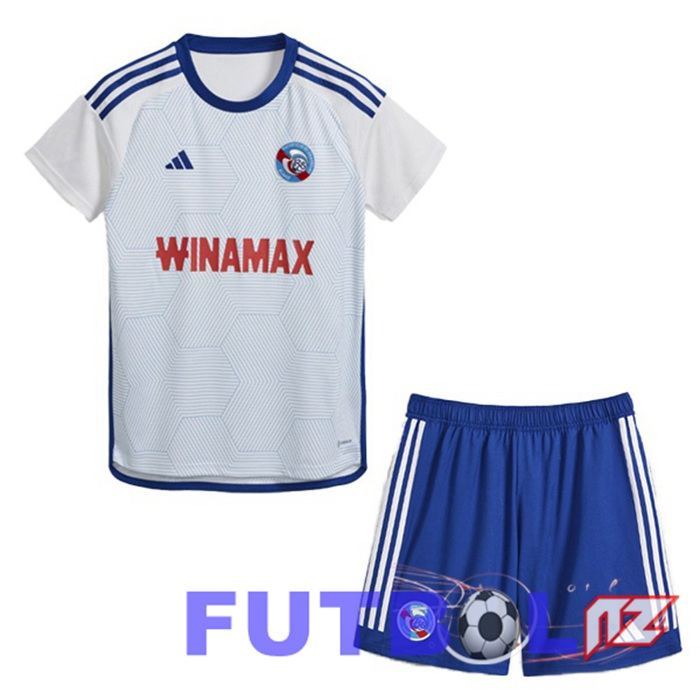 Camisetas De Futbol RC Strasbourg Alsace Ninos Segunda Blanco 2023/2024