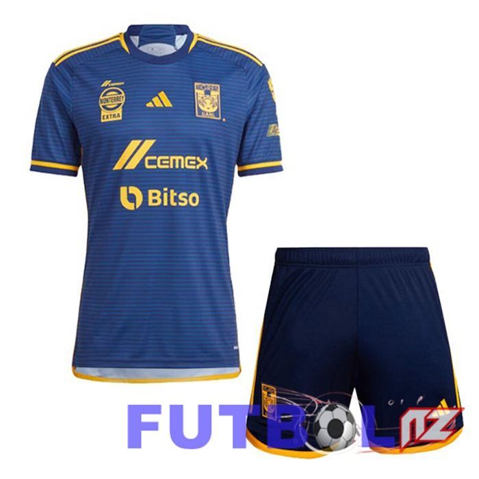 Camisetas De Futbol Tigres UANL Ninos Segunda Azul 2023/2024