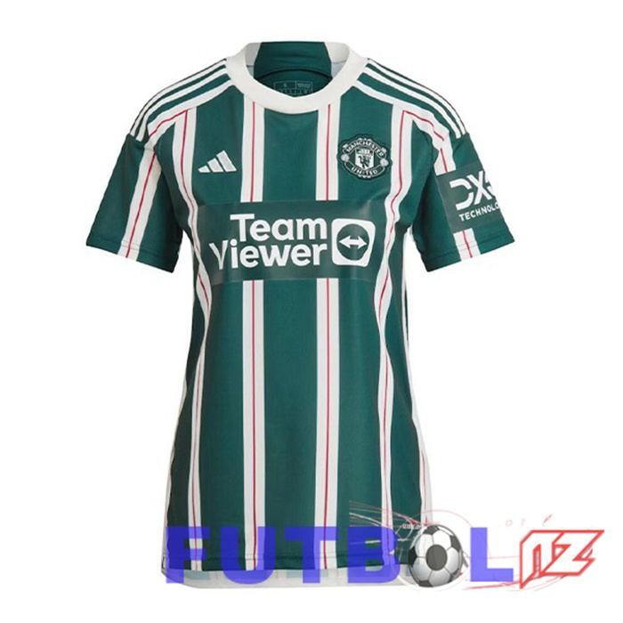 Camisetas De Futbol Manchester United Mujer Segunda Verde 2023/2024