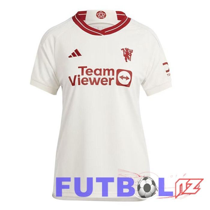 Camisetas De Futbol Manchester United Mujer Tercera Blanco 2023/2024