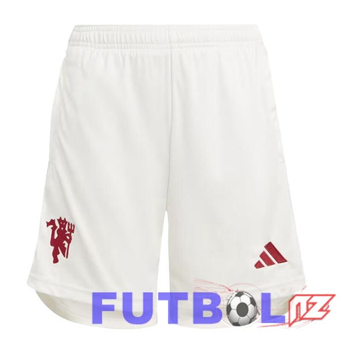 Cortos De Futbol Manchester United Tercera Blanco 2023/2024