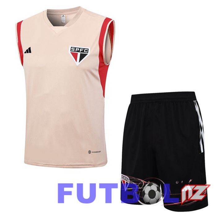 Chaleco De Futbol Sao Paulo FC + Cortos Rosado 2023/2024
